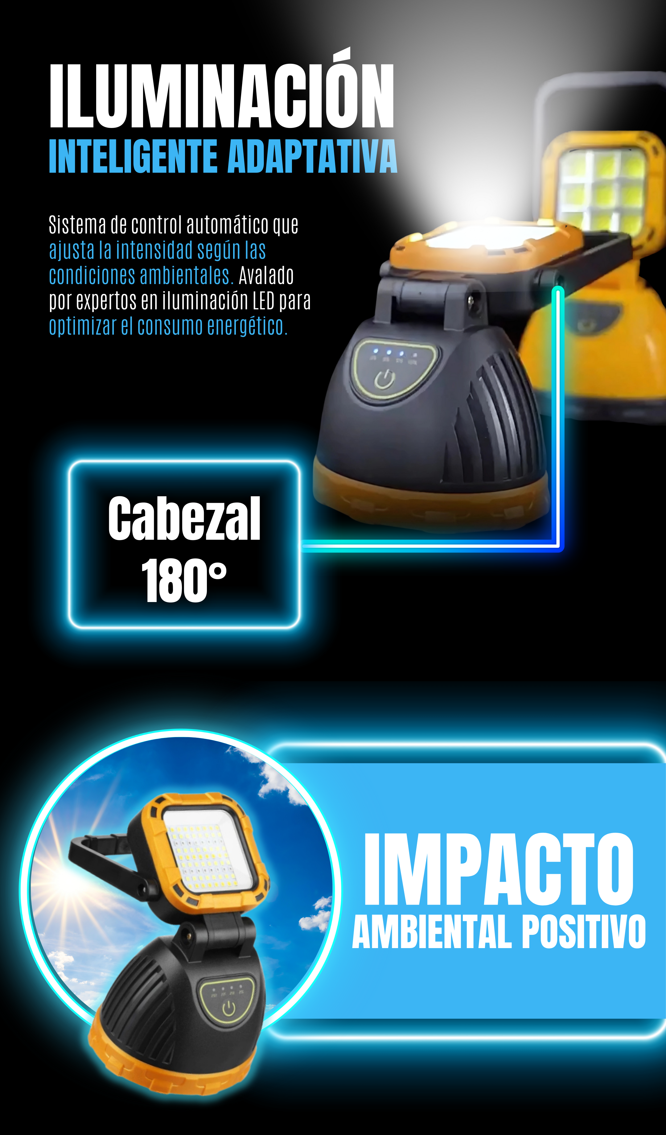 Linterna Para Camping Carga Solar Y Usb