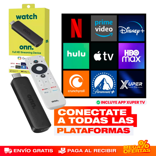 CONVERTIDOR SMART TV DE GOOGLE CON CONTROL REMOTO (Incluye XUPER TV)